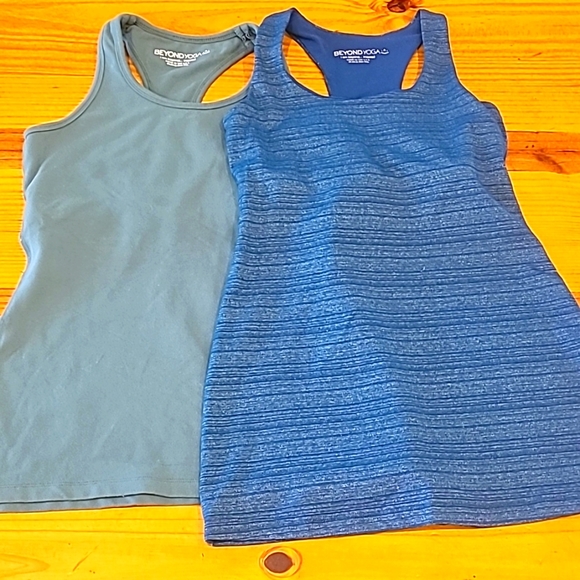 BEYOND YOGA RACER BACK TANKS (2) WITH SHELF BRA - Picture 1 of 6